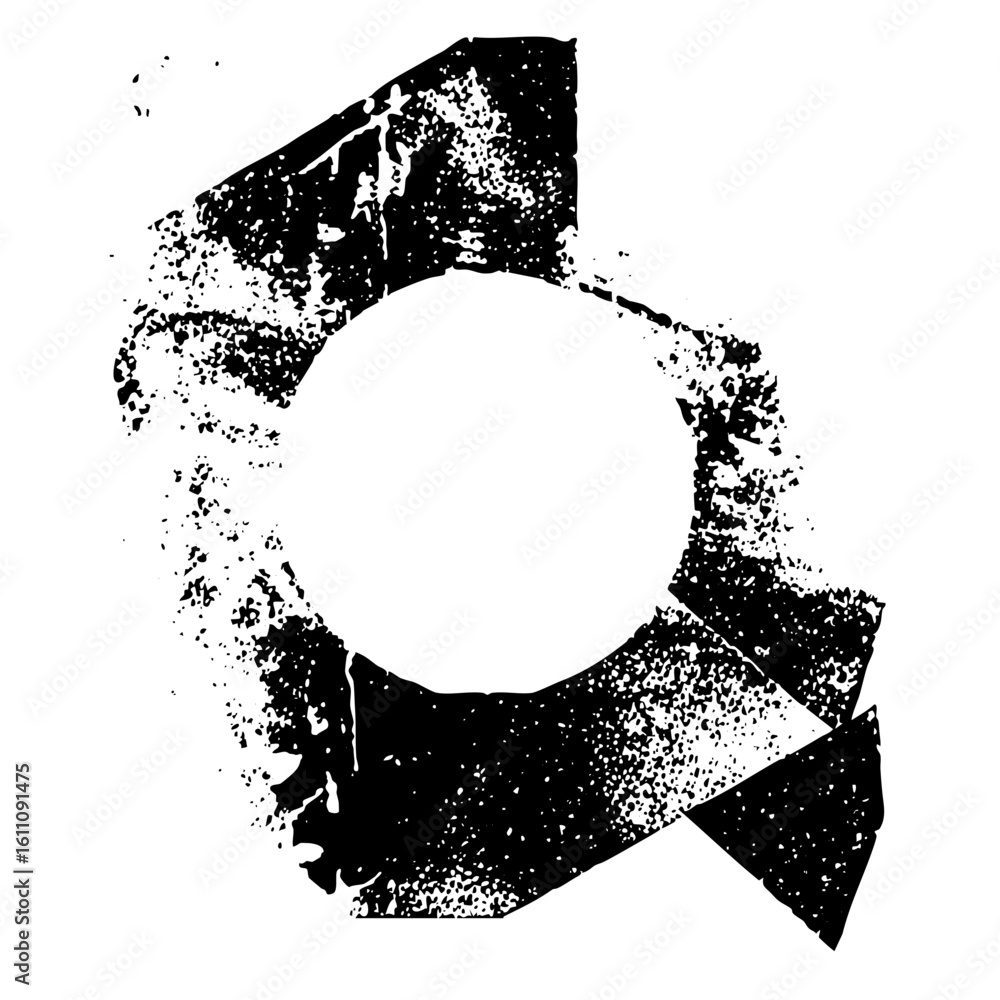Aufkleber vector abstract circular with distressed geometric shapes.