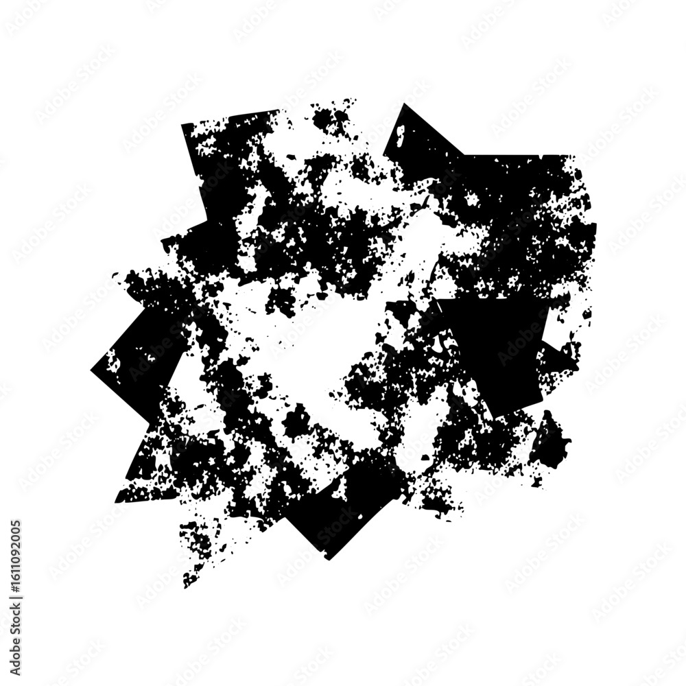 Poster vector abstract jagged starburst shape with distressed texture.