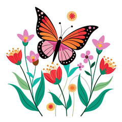 flowers and butterflies