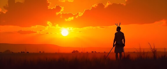 Sunset landscape background