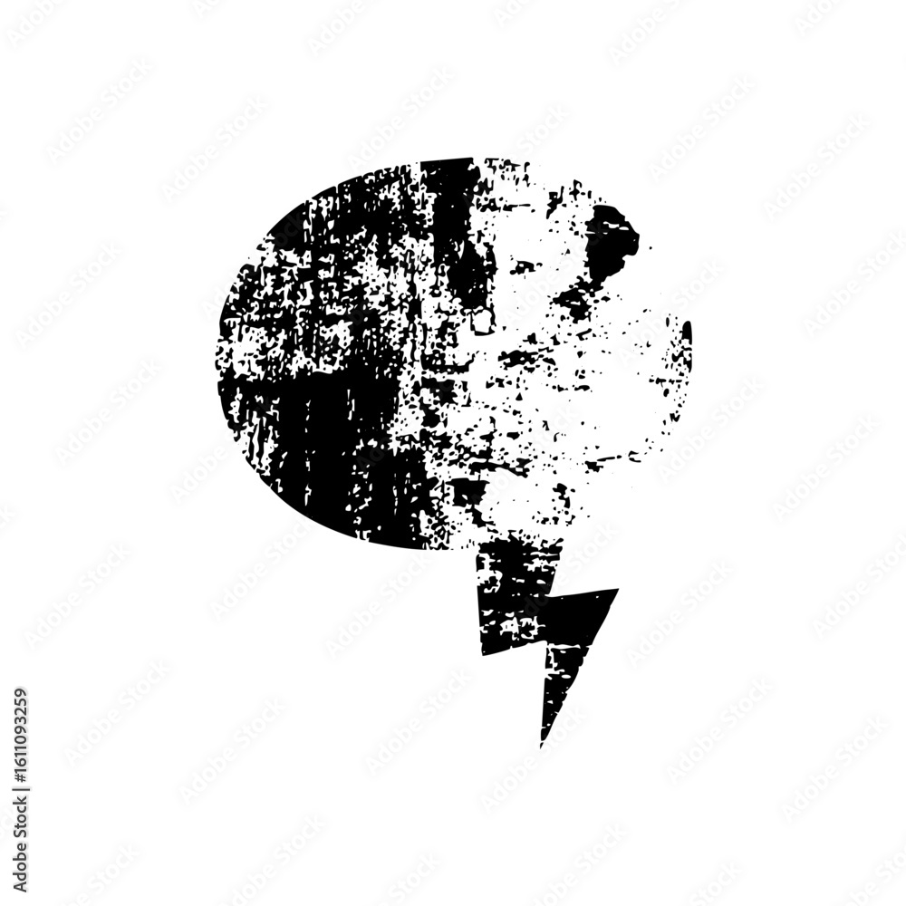 Poster vector abstract broken circle with lightning bolt .