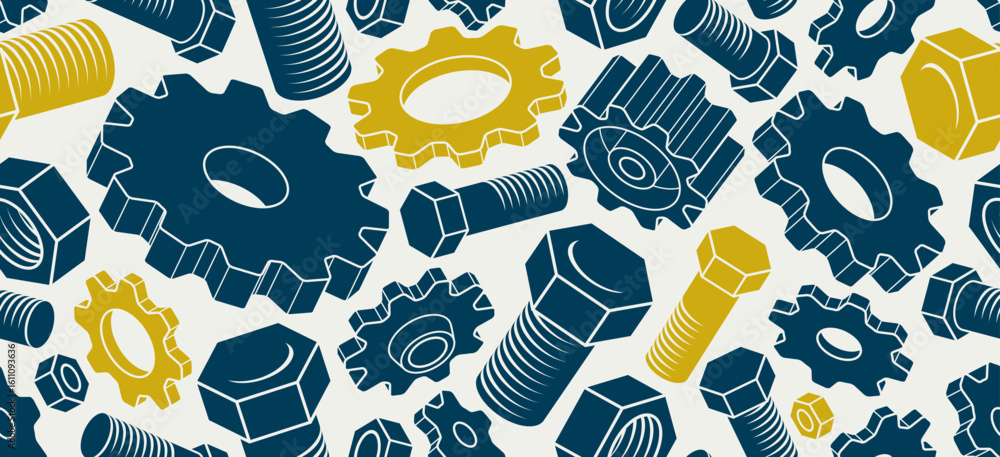 Poster modification, invention and solution theme seamless background, vector engineering endless wallpaper