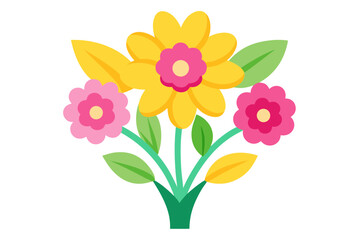 High-quality digital illustration of a fresh, ripe pineapple with vibrant yellow skin and lush green leaves, isolated on a clean white background.