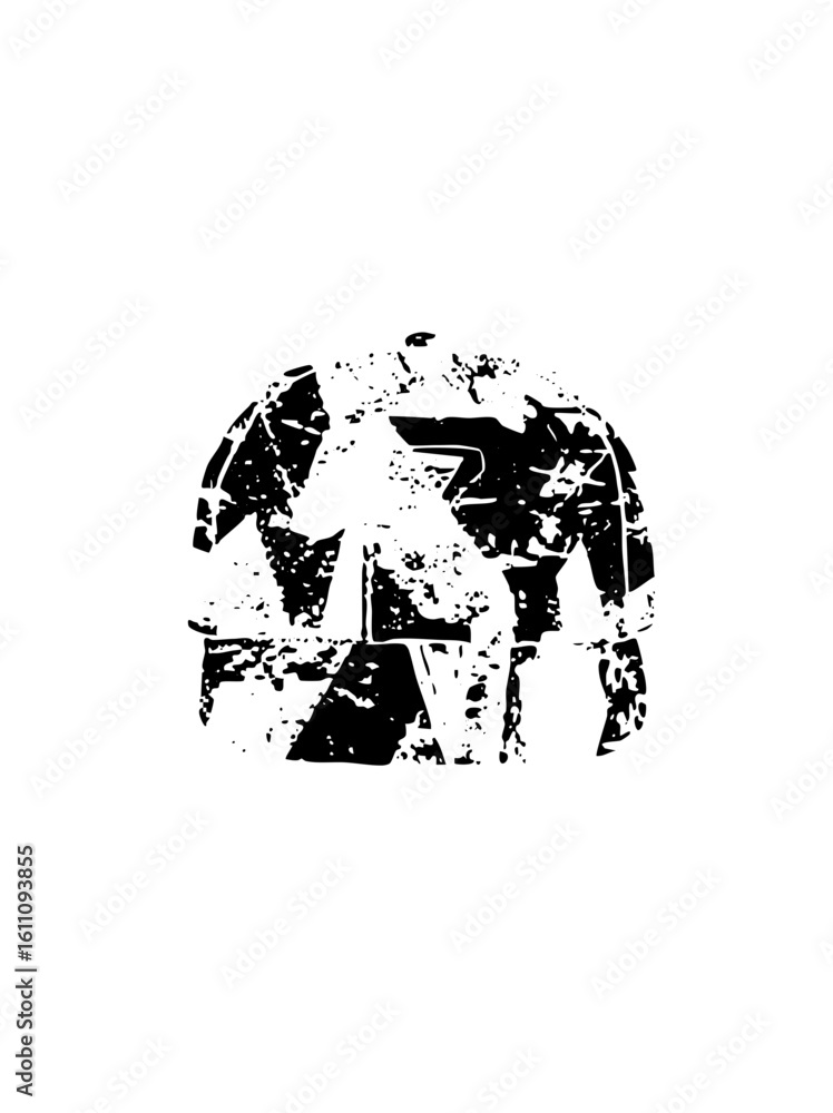 Poster vector abstract warrior with a distressed texture.