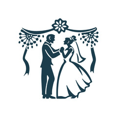 Wedding First Dance Silhouette Illustration First Dance A couple mid dance