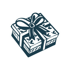 Stylized Gift Box with Bow Illustration Gift Box with Bow A neatly tied present