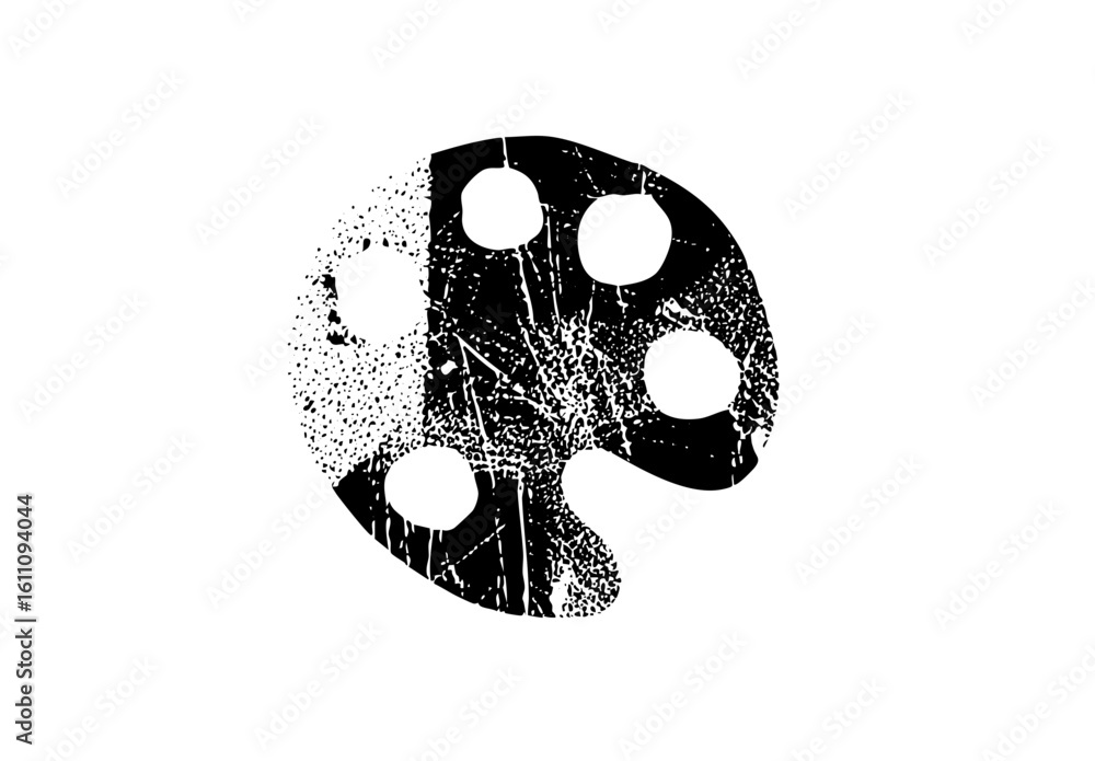Poster vector abstract geometric shape with circular cutouts