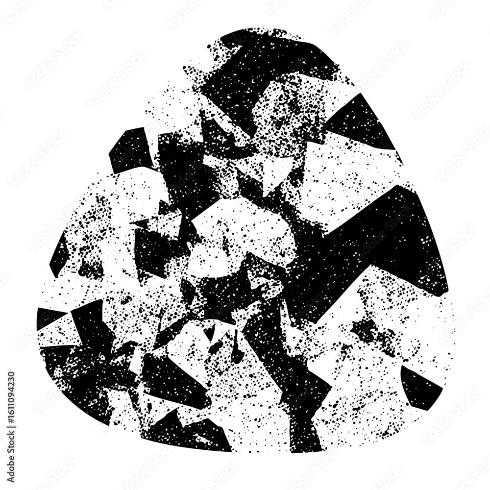 Aufkleber vector abstract shattered form with fragmented black shapes.