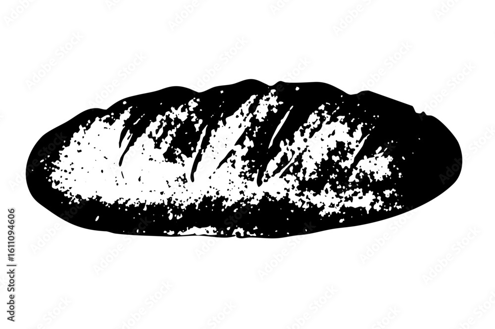 Aufkleber vector rustic baguette with textured crust.
