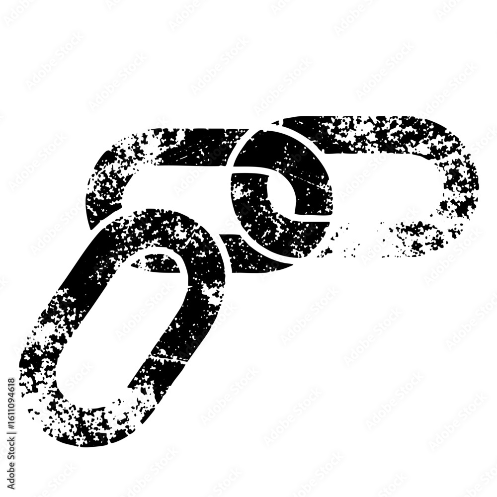 Poster vector black chain links with distressed texture.