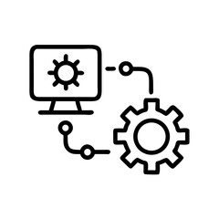 Obraz premium Digital transformation icon representing technology integration and innovation process