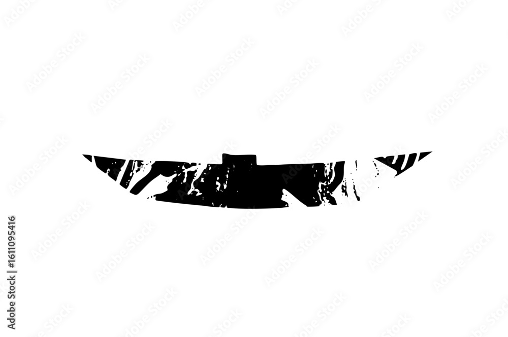 Poster vector abstract black of a stylized smile with pointed ends.