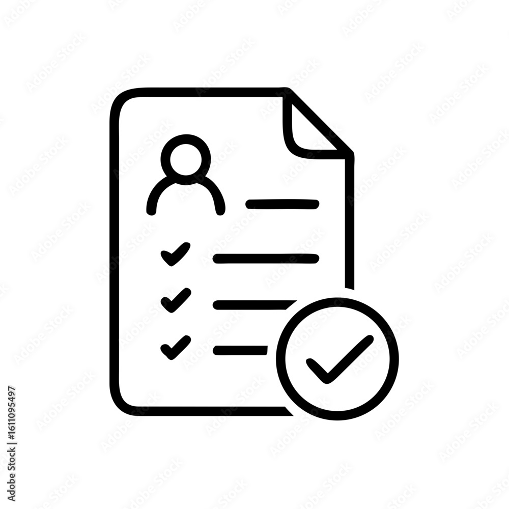 Poster performance review file icon representing employee evaluation and feedback process