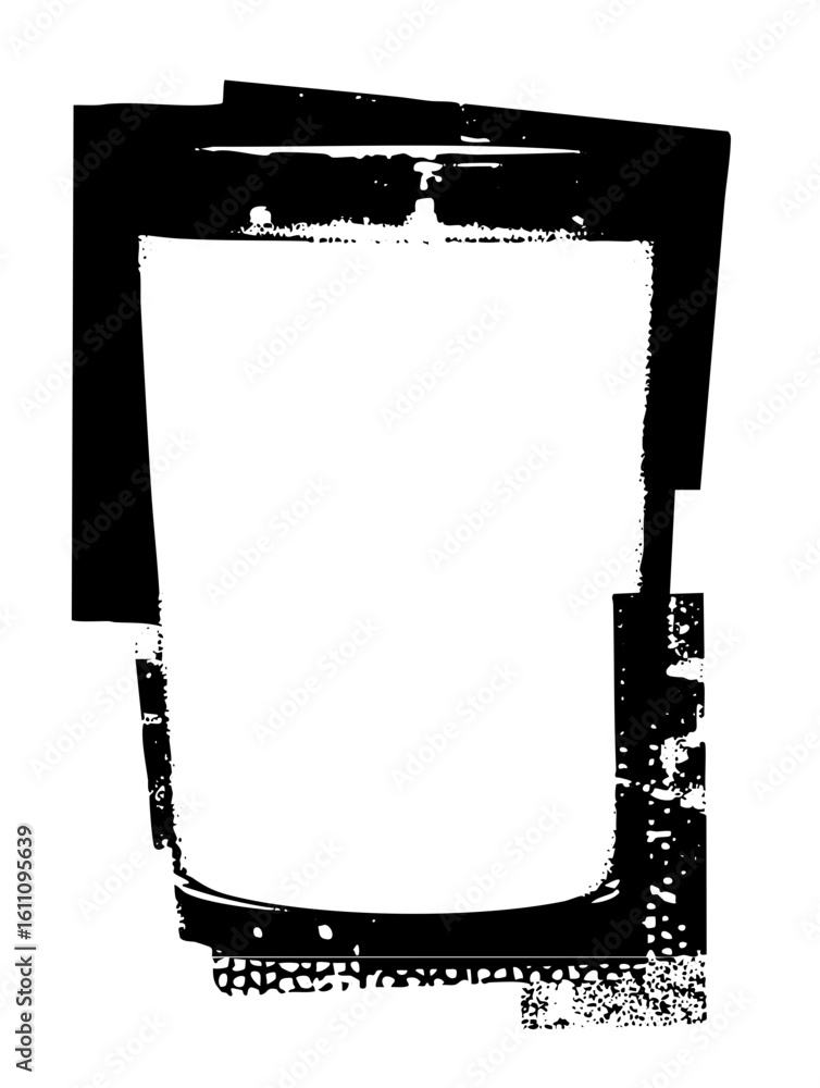 Poster vector abstract frame surrounds a blank space featuring distressed edges.
