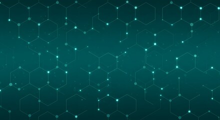 Green hexagon background abstract technology network connection design