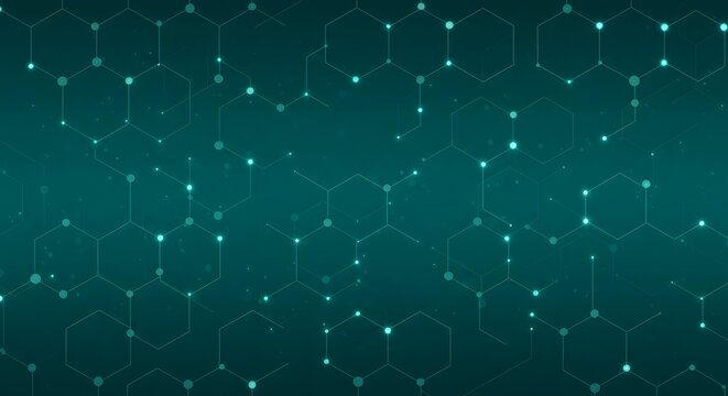 Green hexagon background abstract technology network connection design