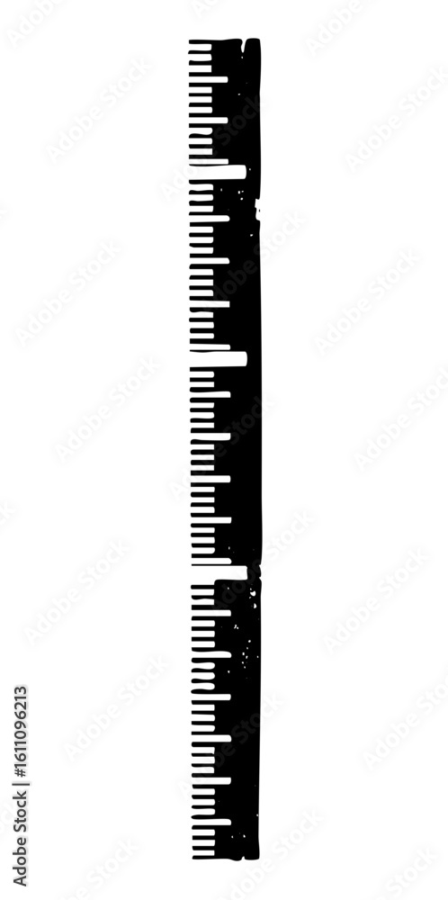 Poster vector black comb with textured edges and defined teeth.