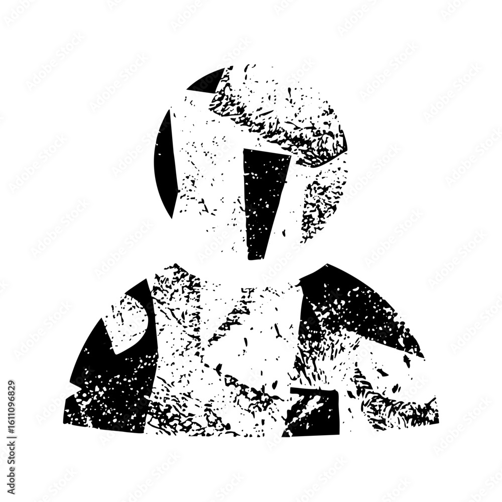 Poster vector abstract warrior helmet with distressed texture.