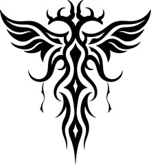 Fototapeta premium Tribal Dragon and Phoenix Tattoo Designs vector bundle