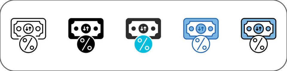 Inflation Rate Icon Pack Multistyle Illustration