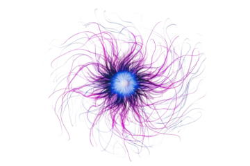 Abstract purple swirl on transparent background