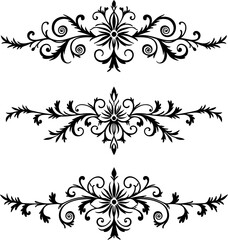 "Hand-Drawn Floral Wreath Silhouettes Set"