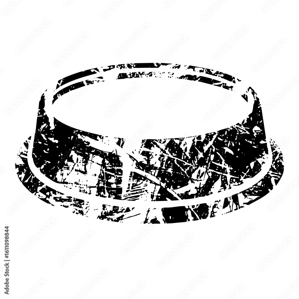 Poster vector abstract distressed ring with crosshatch texture.