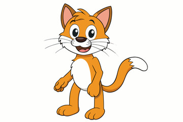 Obraz premium Colorful Cartoon Cat Vector Illustration | Cute and Playful Pet Cat Clipart for Kids and Creative Projects