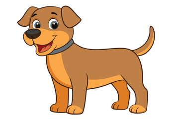 Colorful Cartoon Dog Vector Illustration | Cute and Playful Pet Animal for Kids and Design Projects