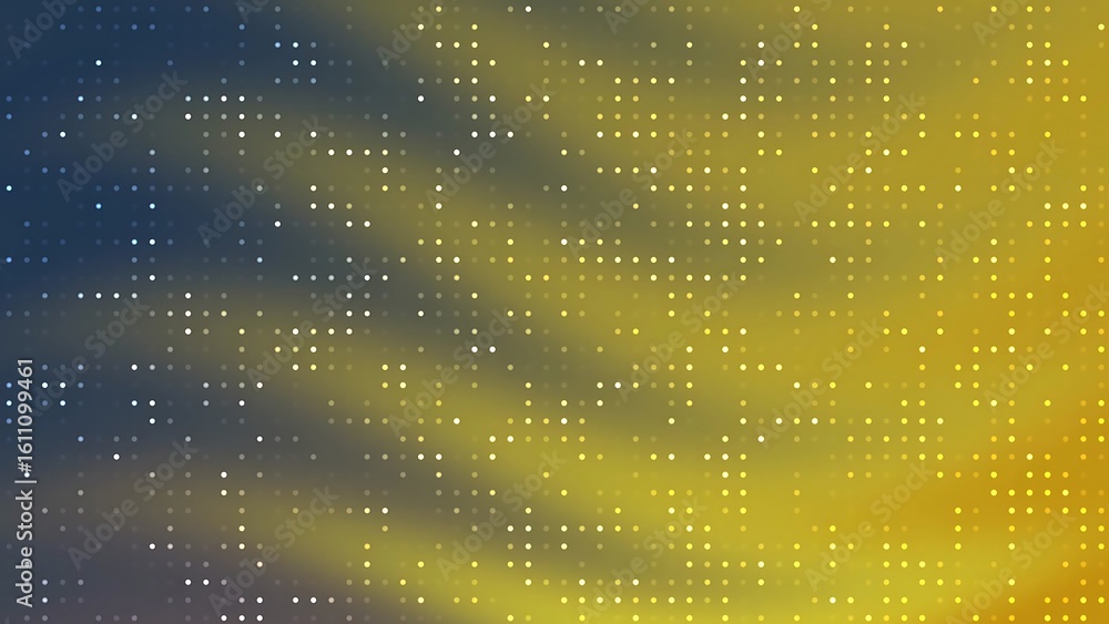 Poster desertcore abstracts twirls blink dot abstract yellow and blue gradient background with a grid of do