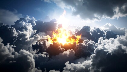 Divine light piercing clouds