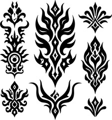 tribal, dragon, phoenix, tattoo design vector bundle