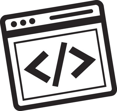 Modern flat vector icon Code window (web development)