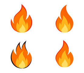Fire flame logo vector illustration design template