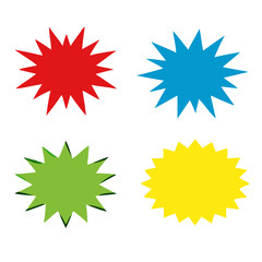 Starburst speech bubbles set, star sticker vector, Bursting icon, Explosion vector , isolated on white background