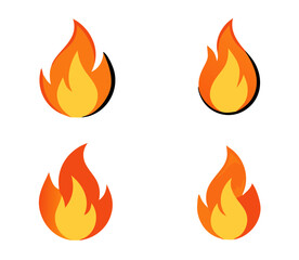 Fire flame logo vector illustration design template