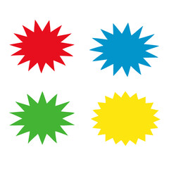 Starburst speech bubbles set, star sticker vector, Bursting icon, Explosion vector , isolated on white background
