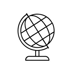 Globe icon representing global education and geography &ndash; outline