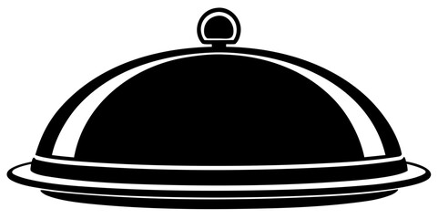 Obraz premium Food Cloche Icon Vector - Black Serving Dish Cover Symbol
