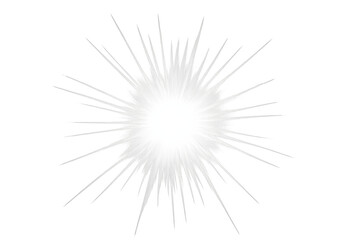 Bright white starburst radiating with vibrant rays of light on a transparent background, creating an illuminating and festive effect