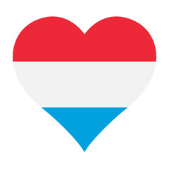 Luxembourg flag heart shaped icon digital vector illustration. National flag of Luxembourg. Love flag icon.