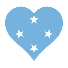 Federated States of Micronesia flag heart shaped icon digital vector illustration. National flag of Micronesia. Love flag icon.