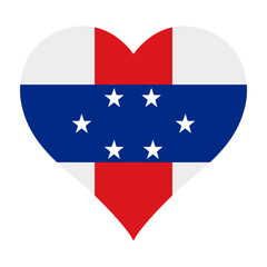Netherlands Antilles flag heart shaped icon digital vector illustration. National flag of Netherlands Antilles. Love flag icon.