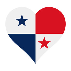 Panama heart shaped flag icon digital vector illustration. National flag of Panama. Love flag icon.
