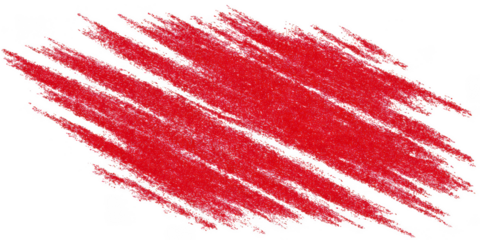 A bold red brushstroke isolated on transparent background