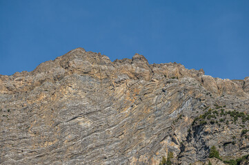 autumnal mountain landscape inside the Stelvio National Park along the Lombard side, Sondrio, Italy