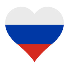 Fototapeta premium Russia heart shaped flag icon digital vector illustration. National flag of Russia. Love flag icon.