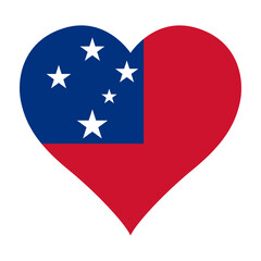 Samoa heart shaped flag icon digital vector illustration. National flag of Samoa. Love flag icon.
