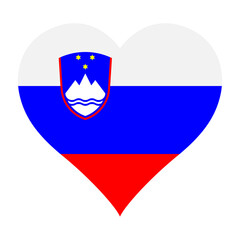 Slovenia heart shaped flag icon digital vector illustration. National flag of Slovenia. Love flag icon.
