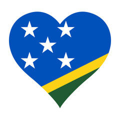 Solomon Islands heart shaped flag icon digital vector illustration. National flag of Solomon Islands. Love flag icon.